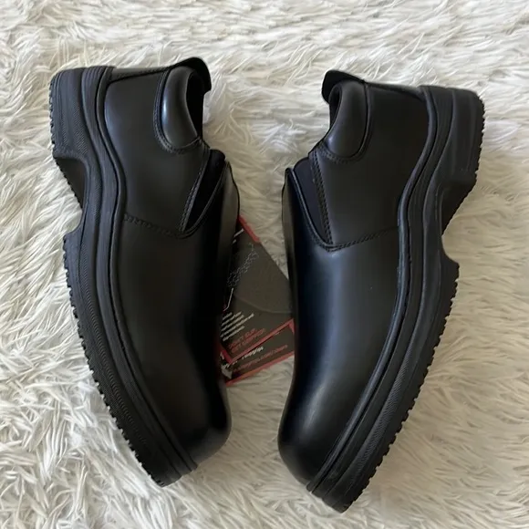 SlipGrips Steel Toe Slip-Resistant Slip-On Work Shoe SG7437 Black Size 12MW
