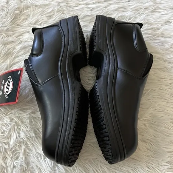 SlipGrips Steel Toe Slip-Resistant Slip-On Work Shoe SG7437 Black Size 12MW