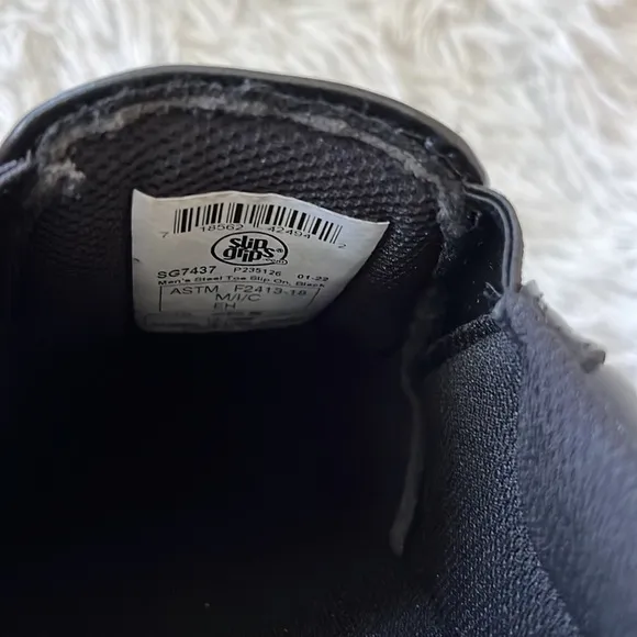 SlipGrips Steel Toe Slip-Resistant Slip-On Work Shoe SG7437 Black Size 12MW