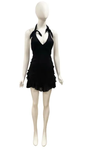 S/S 1992 Chanel by Karl Lagerfeld Backless Apron Mini Dress