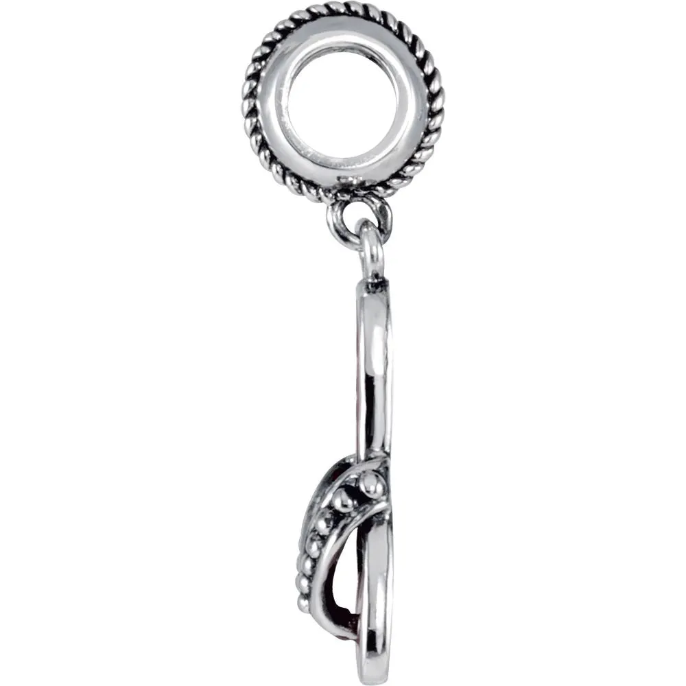Sterling Silver 19.5x8mm Red Flip Flop Charm