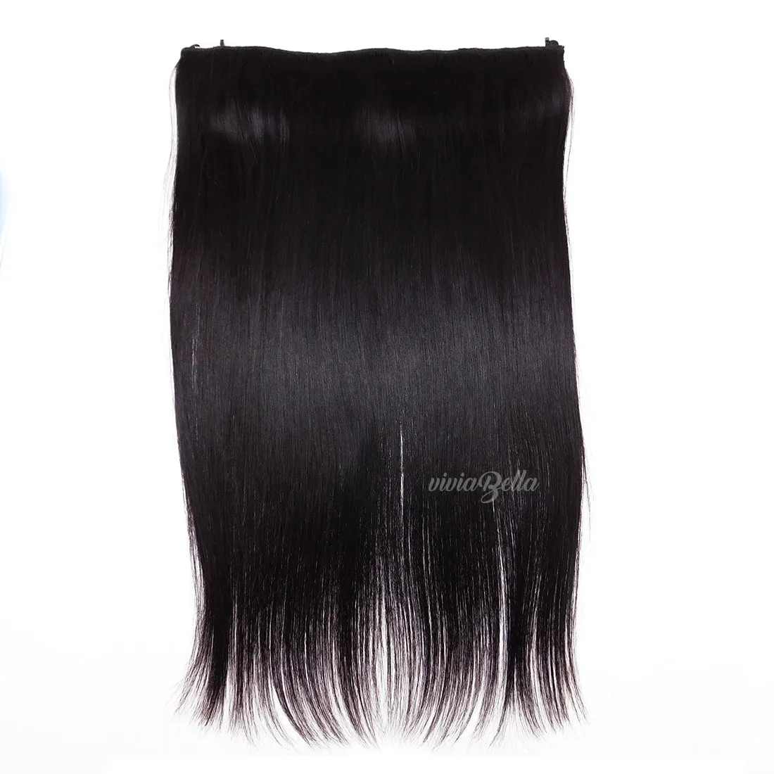 Straight Invisible Halo Hair Extension - Adjustable Flip on Hairpiece