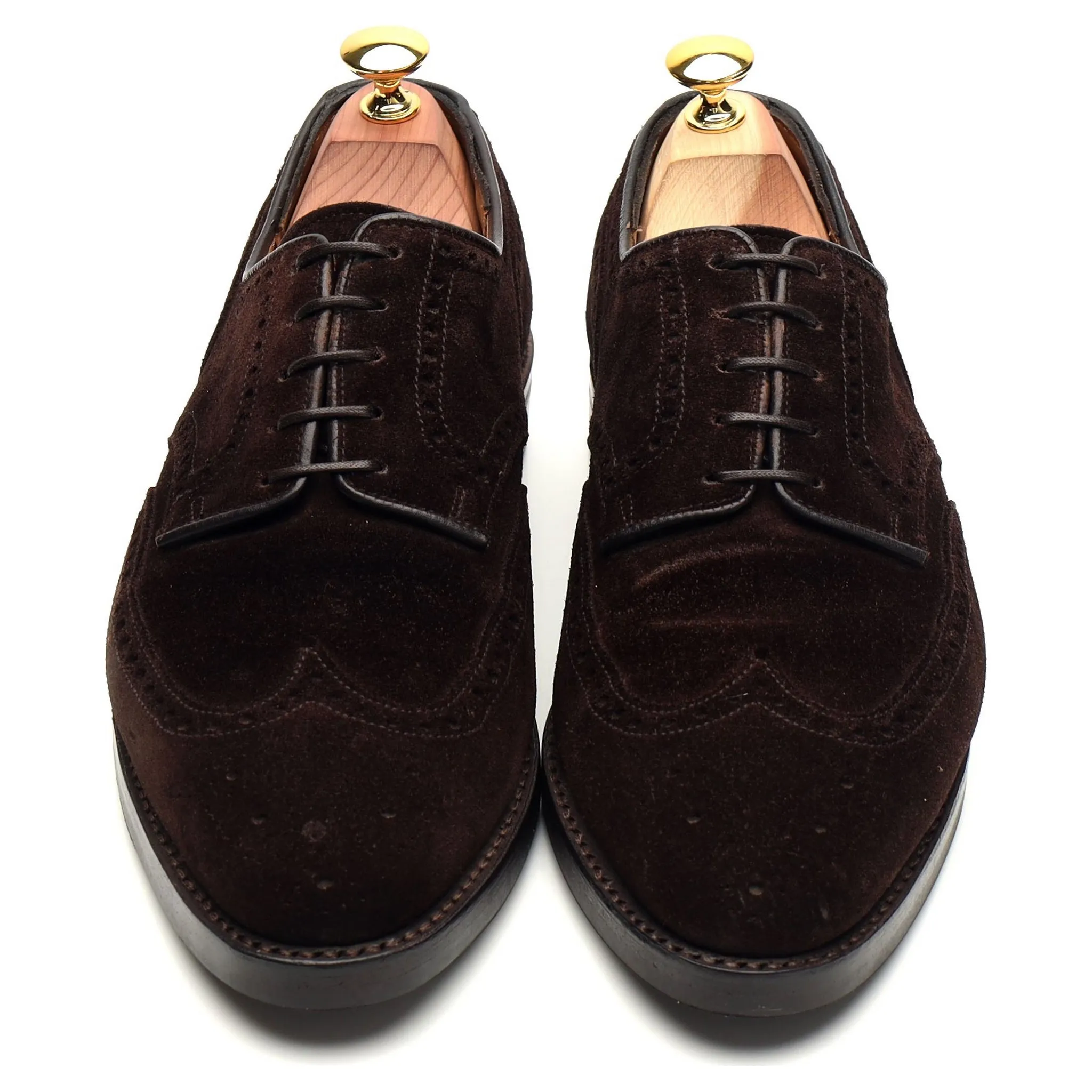 'Swansea' Dark Brown Suede Derby Brogues UK 7.5 E