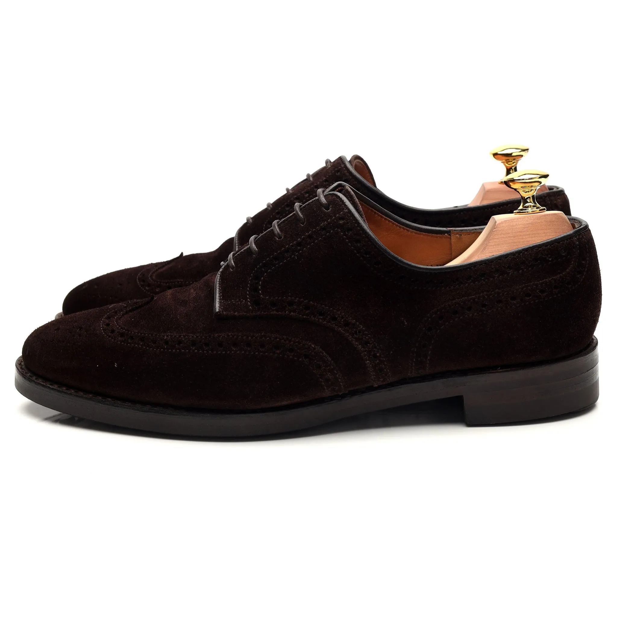 'Swansea' Dark Brown Suede Derby Brogues UK 7.5 E