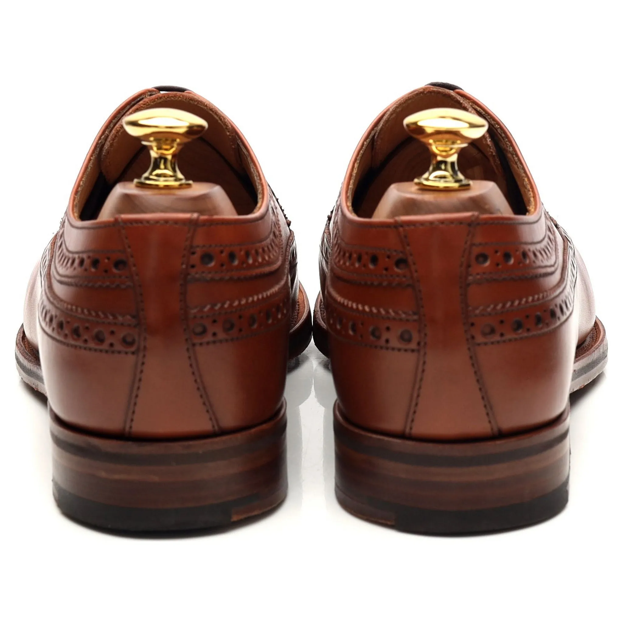 Tan Brown Leather Derby Brogues UK 6.5 F