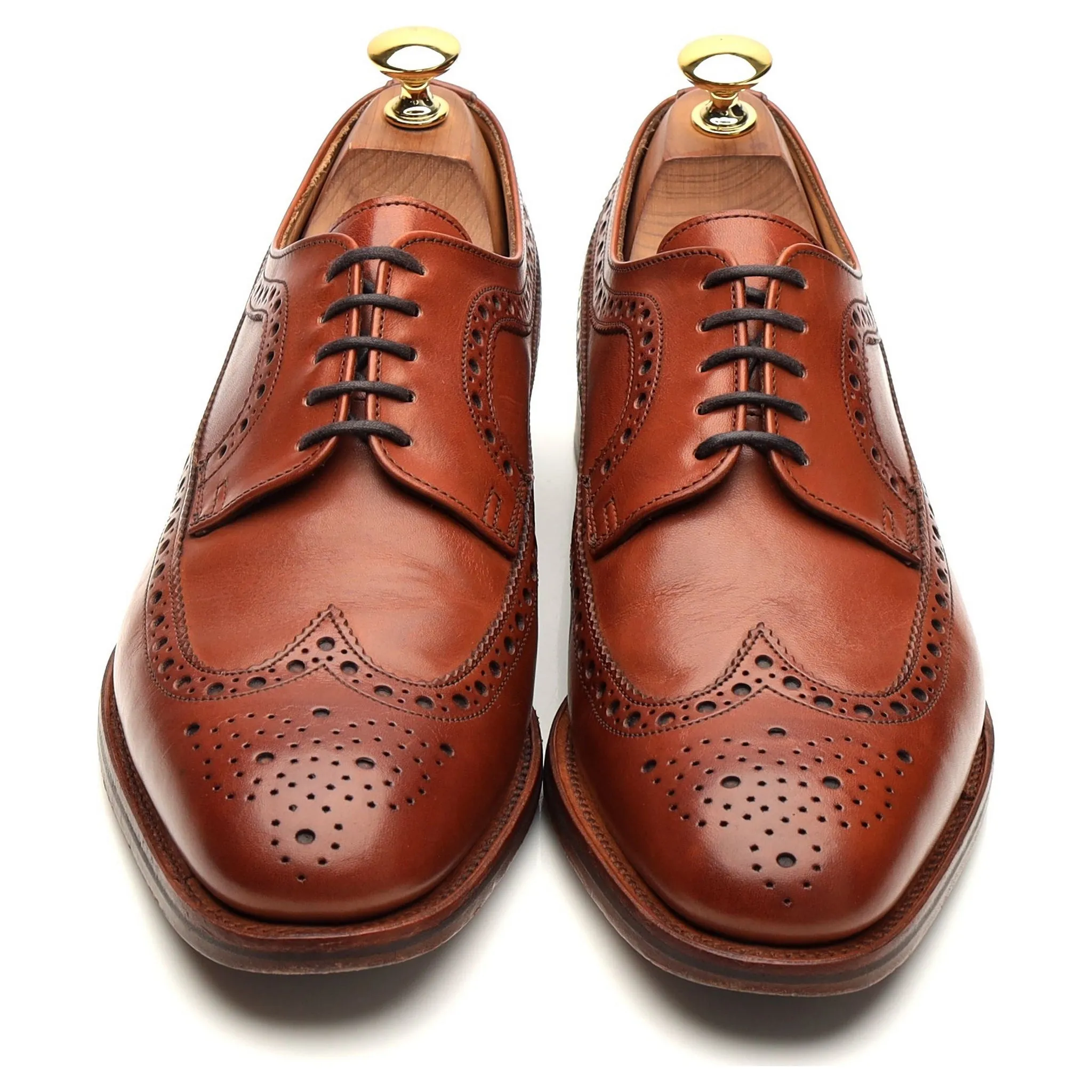 Tan Brown Leather Derby Brogues UK 6.5 F
