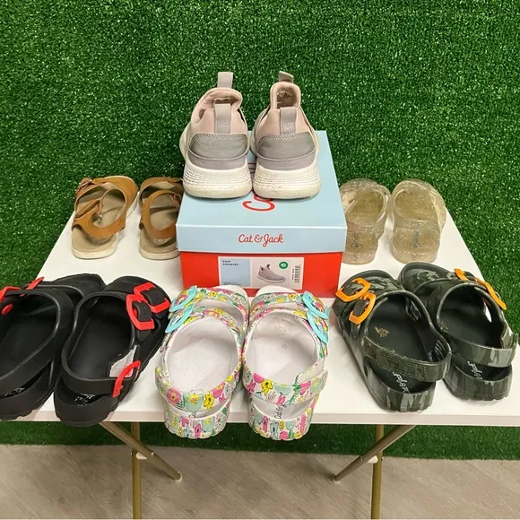 Target cat &amp; jack shoe lots sandals size 9 and sneakers size 10