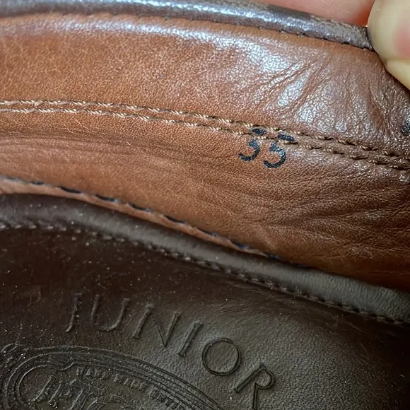 Tod’s kids 35 Junior leather penny loafer Brown size 3.5-4 hand made designer