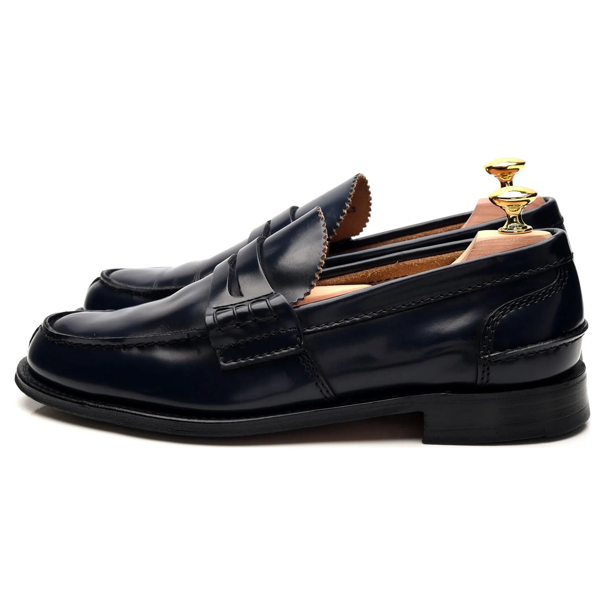 'Tunbridge' Navy Blue Leather Loafers UK 7 G