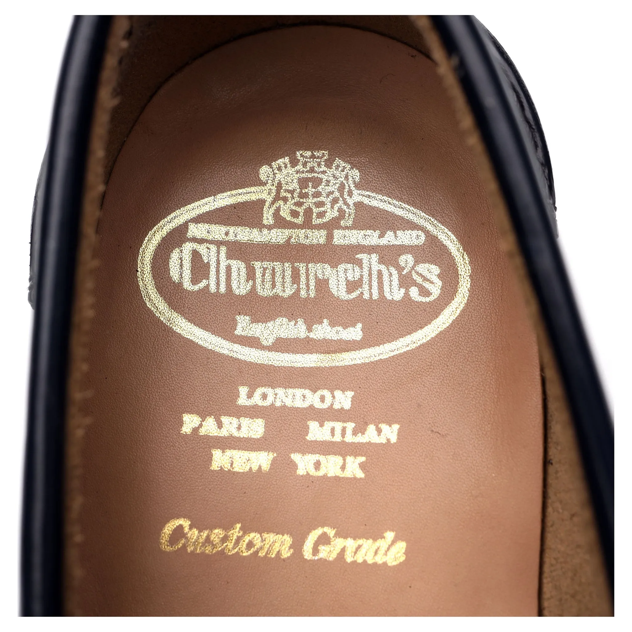 'Tunbridge' Navy Blue Leather Loafers UK 7 G