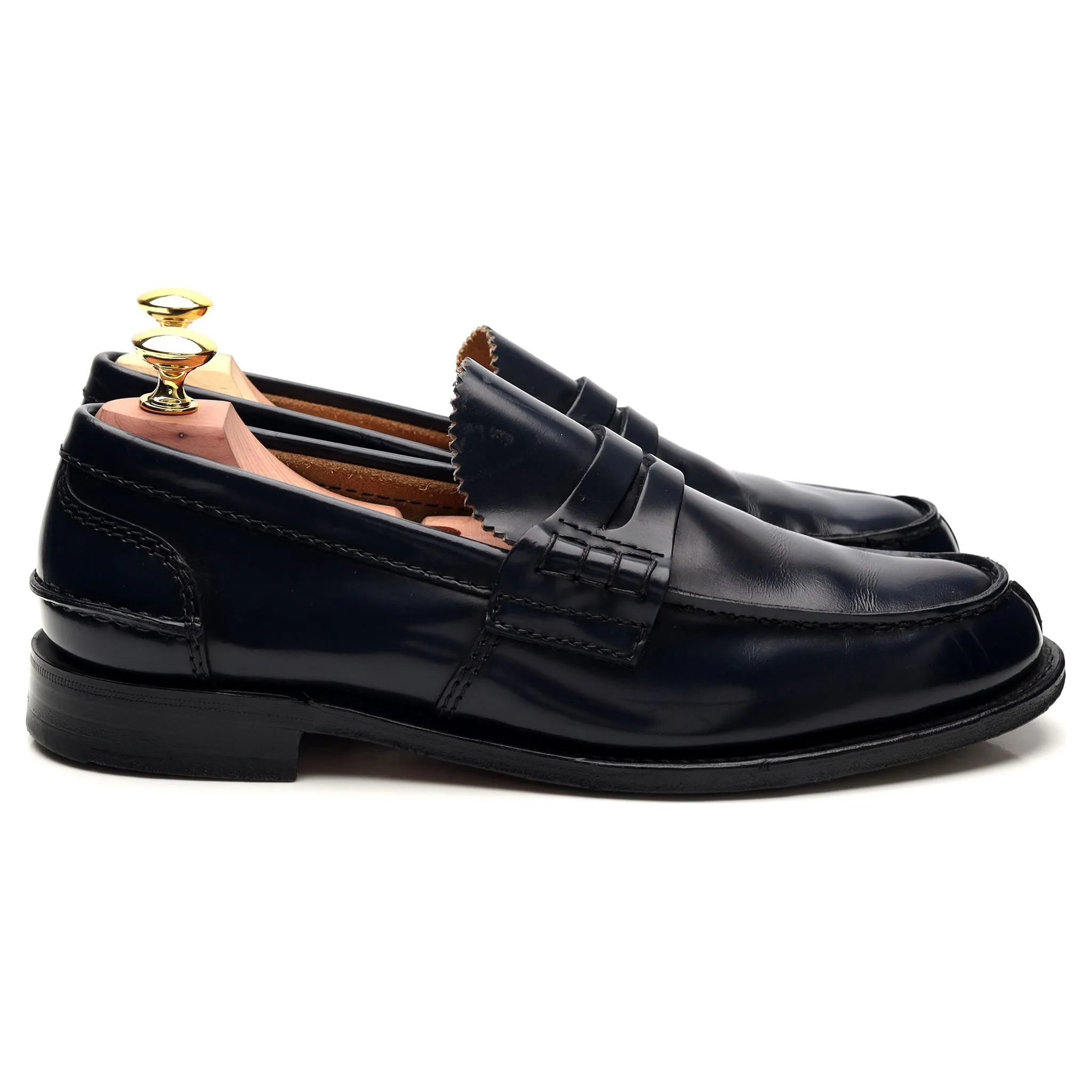 'Tunbridge' Navy Blue Leather Loafers UK 7 G