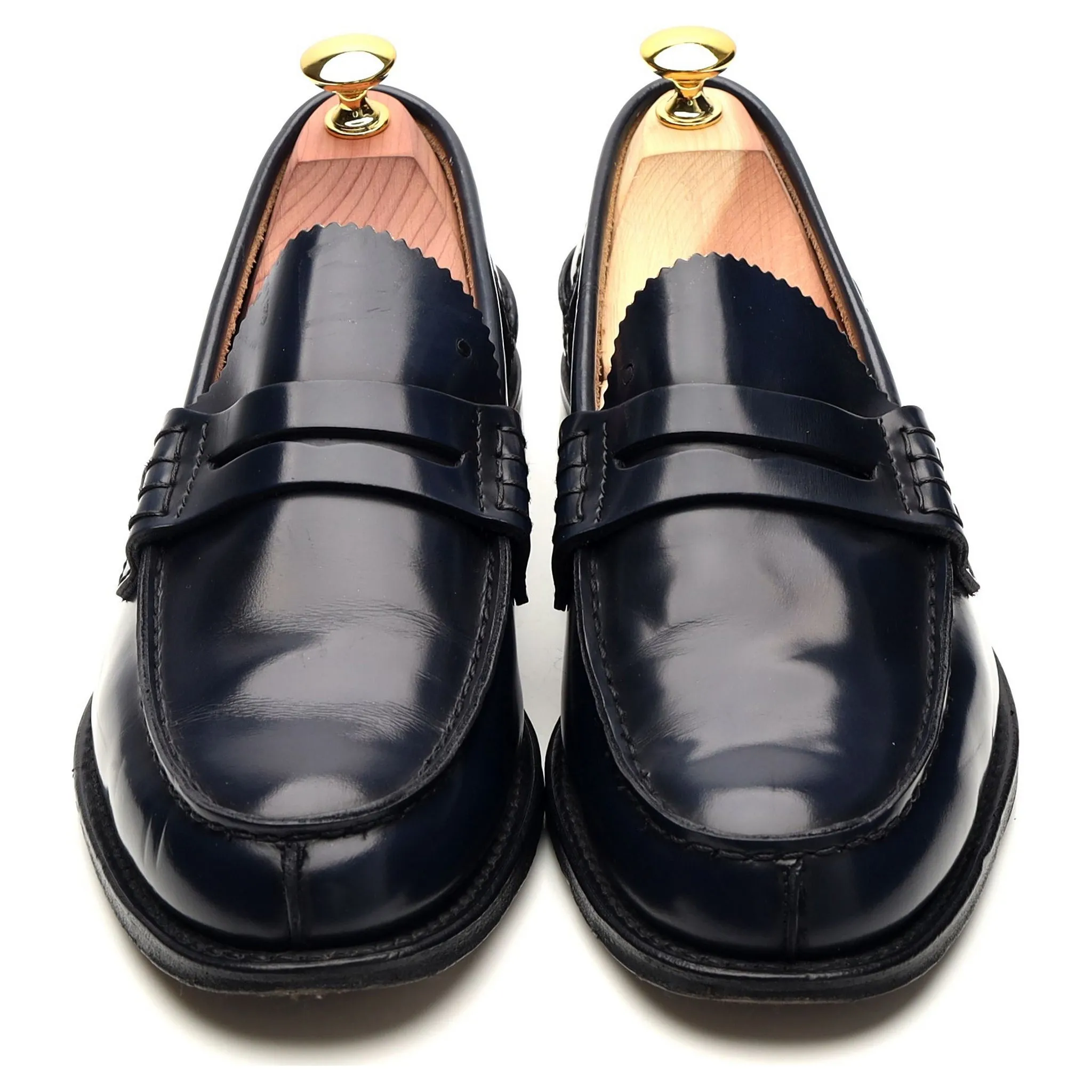 'Tunbridge' Navy Blue Leather Loafers UK 7 G