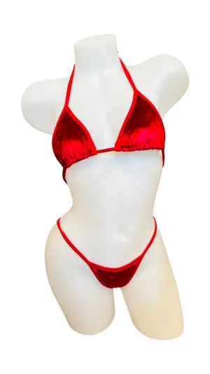 Velvet Bikini Set Red