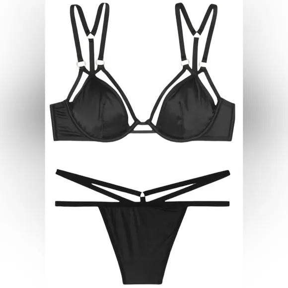 VICTORIA’S SECRET VS Very Sexy 2-Pc Strappy Bra and Panty Lingerie Set - 32D/S