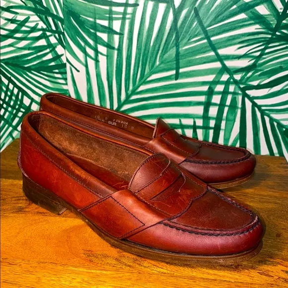 Vintage Polo Ralph Lauren Brown Leather Penny Loafers Men’s 10 D Made In USA