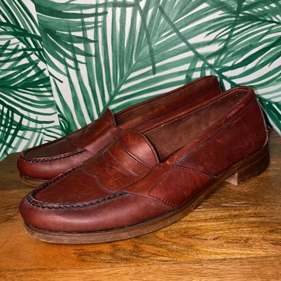 Vintage Polo Ralph Lauren Brown Leather Penny Loafers Men’s 10 D Made In USA