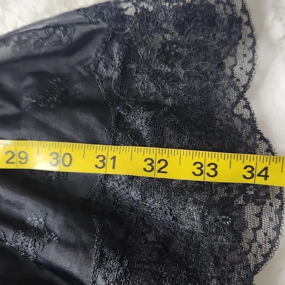 Vintage Van Raalte black whismigoth fairy nylon lace slip dress