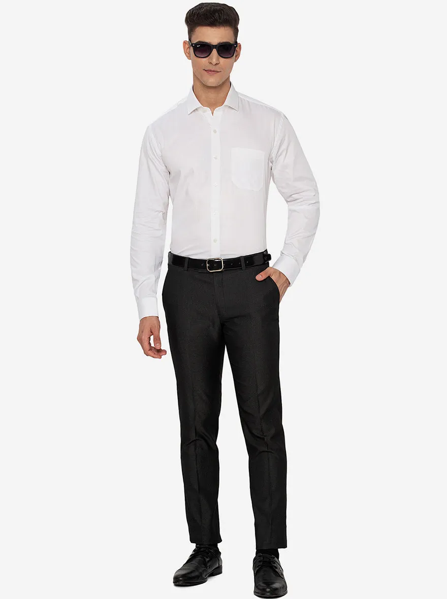 White Dobby Regular Fit Formal Shirt | JadeBlue