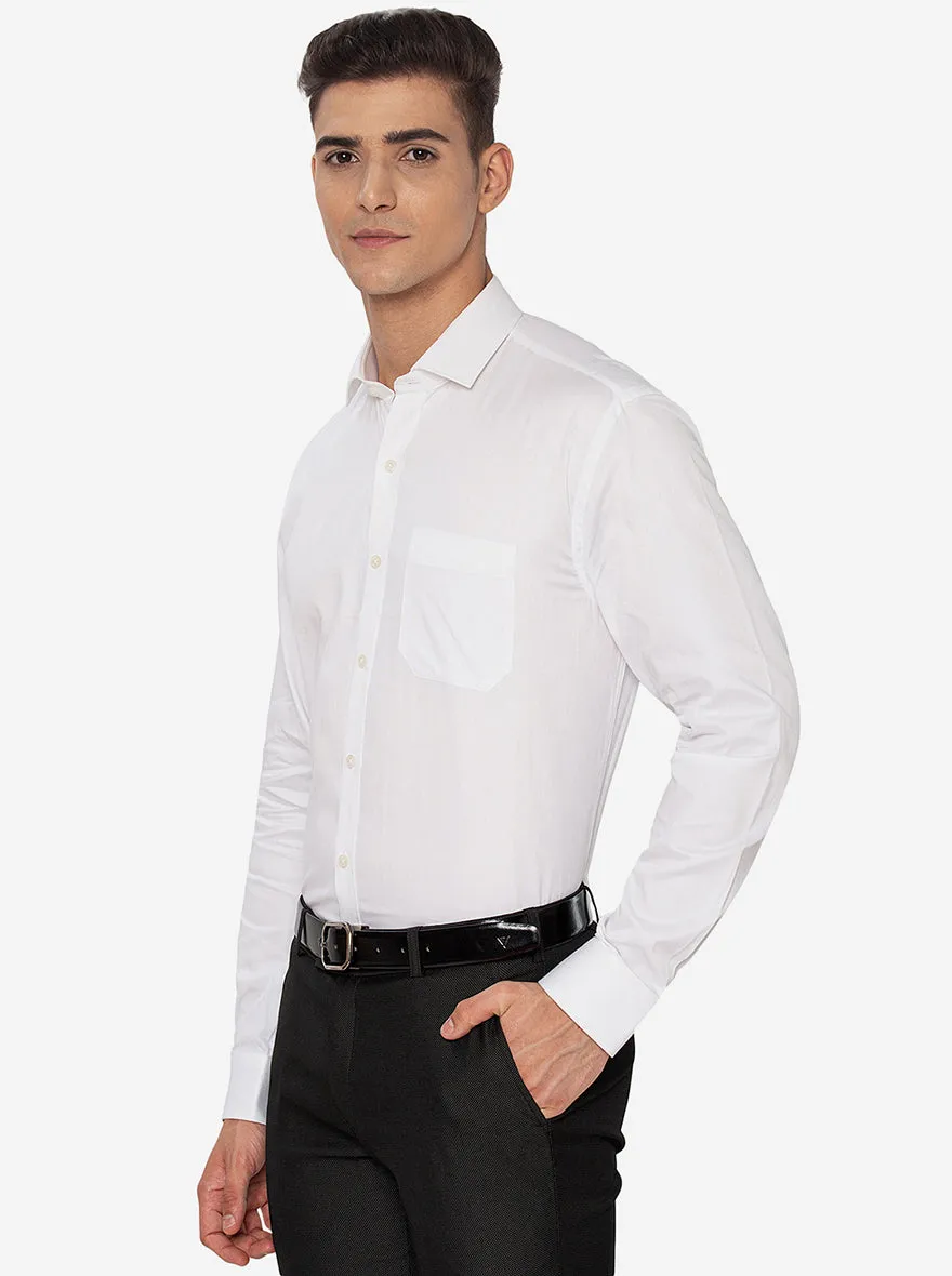 White Dobby Regular Fit Formal Shirt | JadeBlue