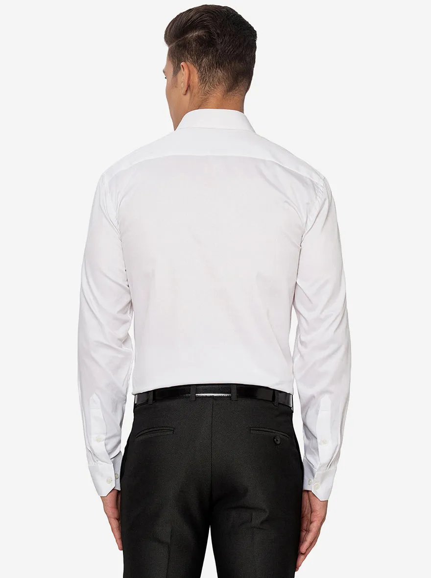 White Dobby Regular Fit Formal Shirt | JadeBlue