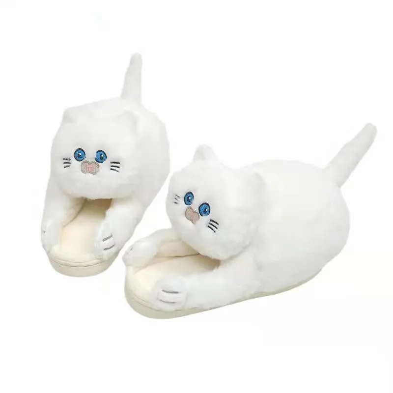 Winter Cat Plush Slippers for Adults: Unisex