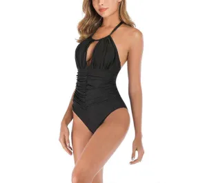 Women Island Goddess High Neck Keyhole One-piece Swimsuit