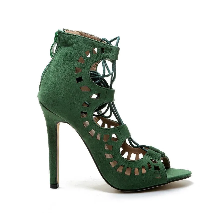 Women Sandals Brand Gladiator High Heels Open Toe Cut Outs Women Shoes Lace Up Shoes Woman Pumps Sandalias Mujer