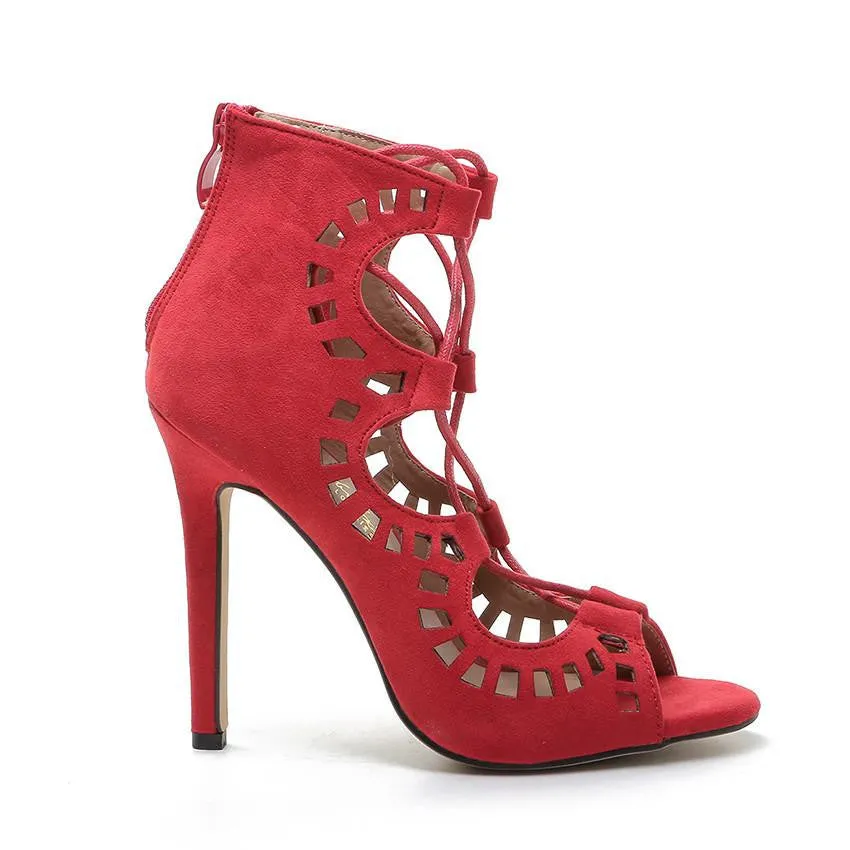 Women Sandals Brand Gladiator High Heels Open Toe Cut Outs Women Shoes Lace Up Shoes Woman Pumps Sandalias Mujer