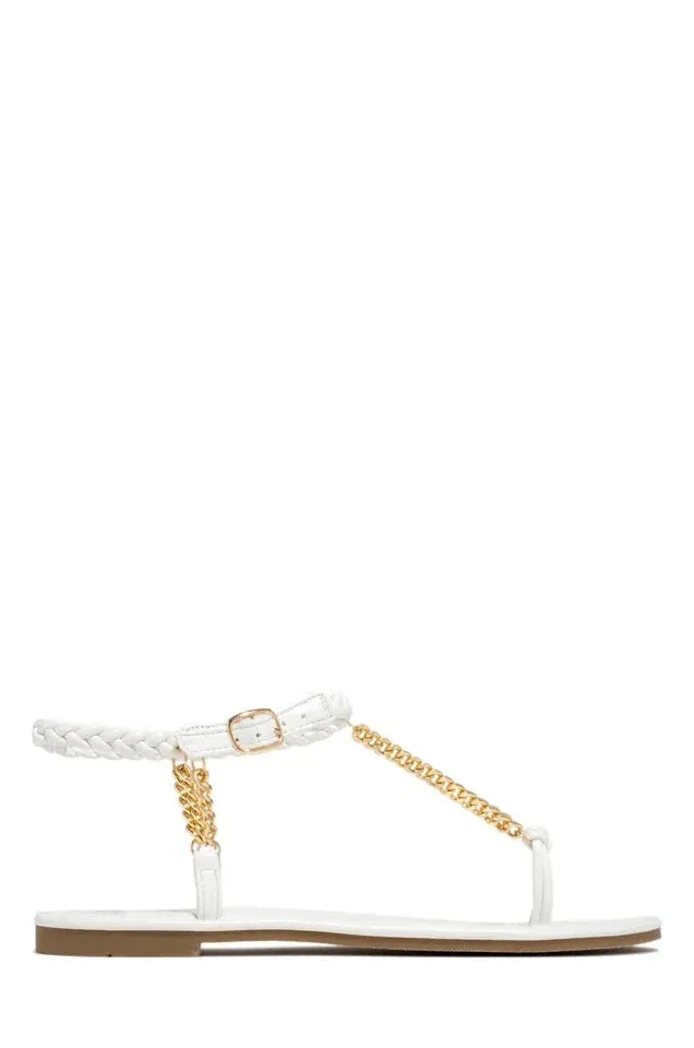 Women Sandals Summer Fashion Jelly Flip Flops Non-slip Flat Sandals Woman Metal Chain Shoes Woman