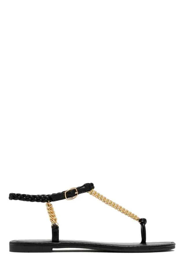 Women Sandals Summer Fashion Jelly Flip Flops Non-slip Flat Sandals Woman Metal Chain Shoes Woman