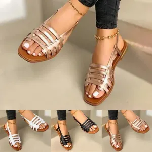 Women Sandals Woman Summer Hollow Out Roman Shoes Women's Gladiator Open Toe Beach Flats Ladies Footwear
