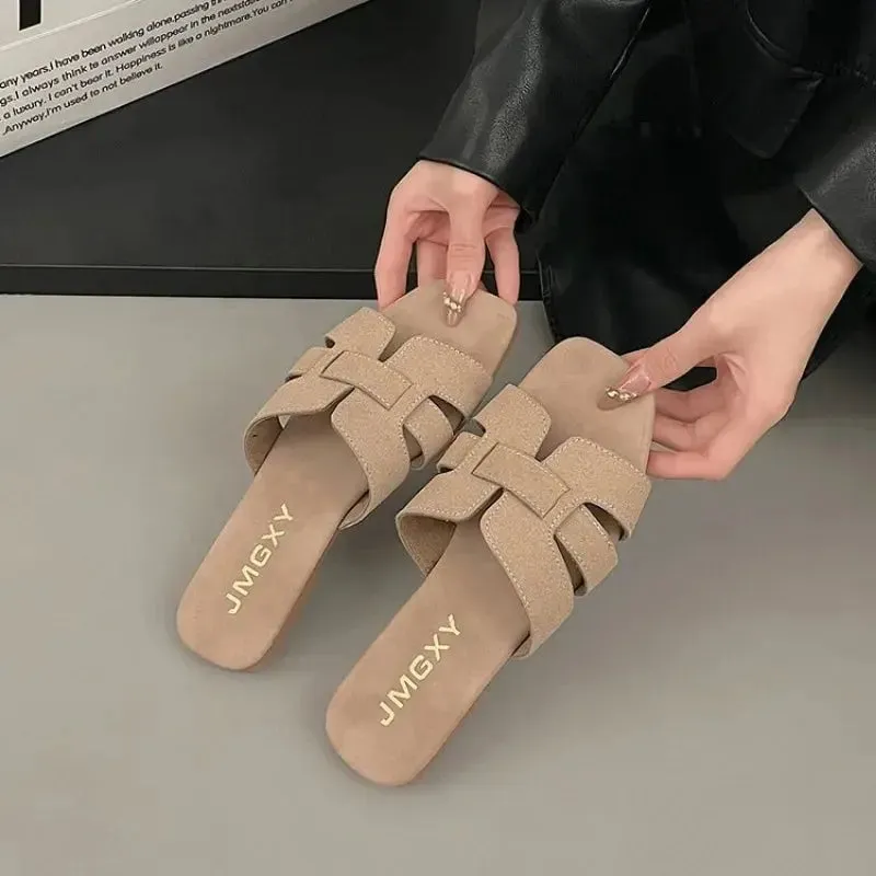 Women Slippers Flat Bottom Non-slip Outdoor Open Toe Every Day Wear Female Sandals Sexy Fashion Design Slides Woman Shoes