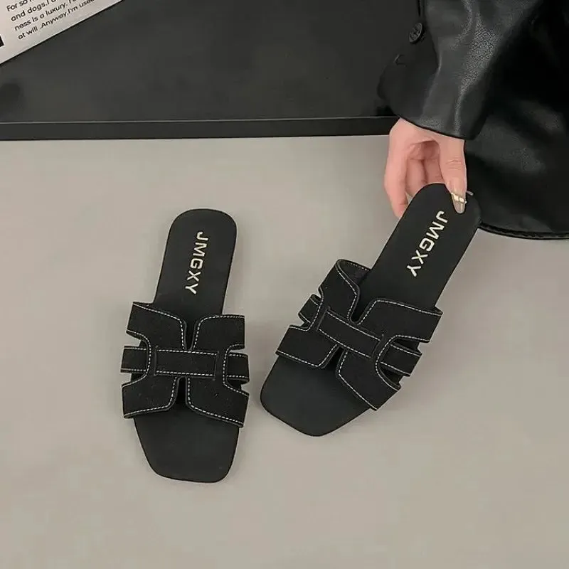 Women Slippers Flat Bottom Non-slip Outdoor Open Toe Every Day Wear Female Sandals Sexy Fashion Design Slides Woman Shoes
