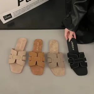 Women Slippers Flat Bottom Non-slip Outdoor Open Toe Every Day Wear Female Sandals Sexy Fashion Design Slides Woman Shoes