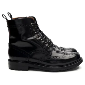 Women's 'Angelina 2' Black Leather Brogue Boots UK 5.5 EU 38.5