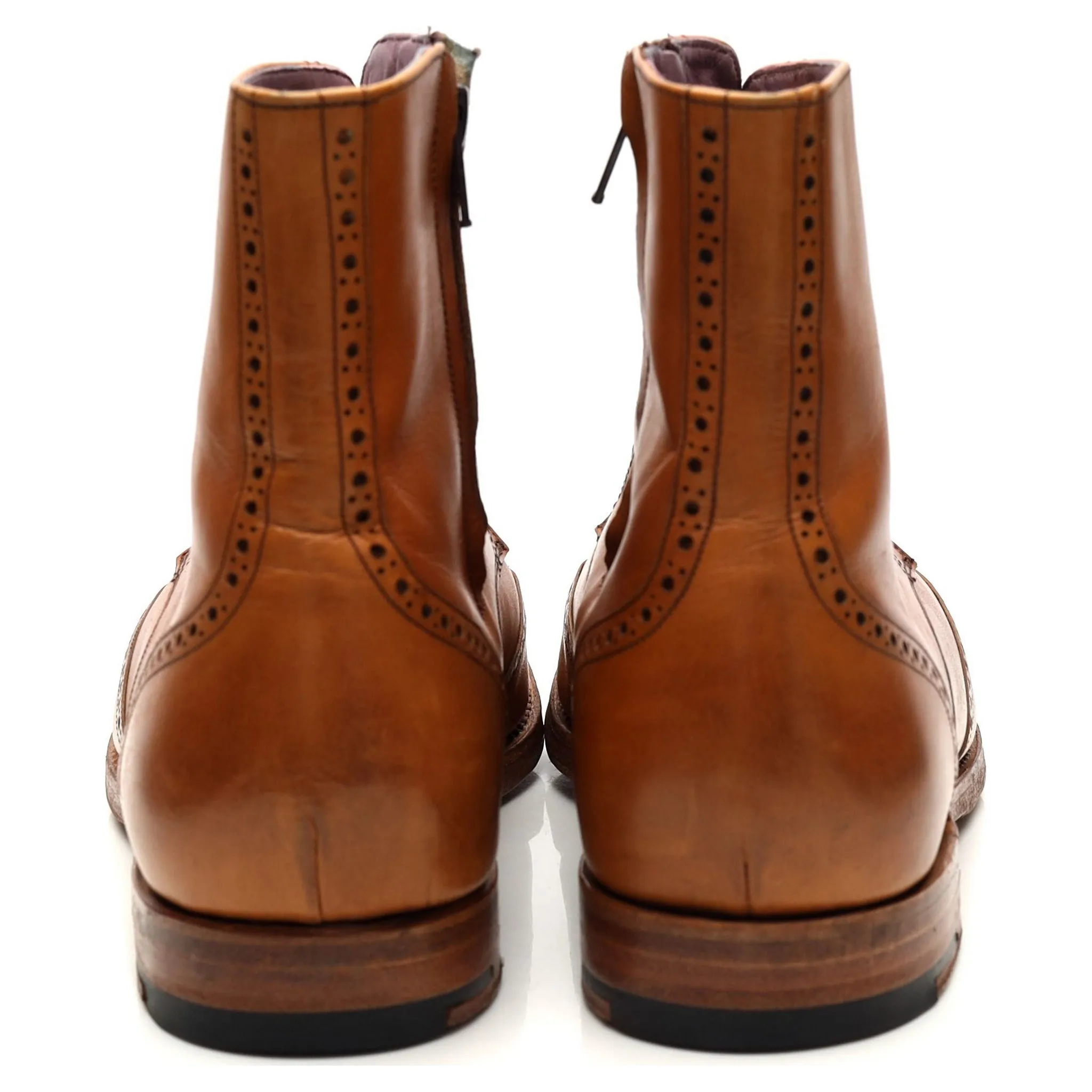 Women's 'Faye' Tan Brown Leather Brogues Boots UK 8 D