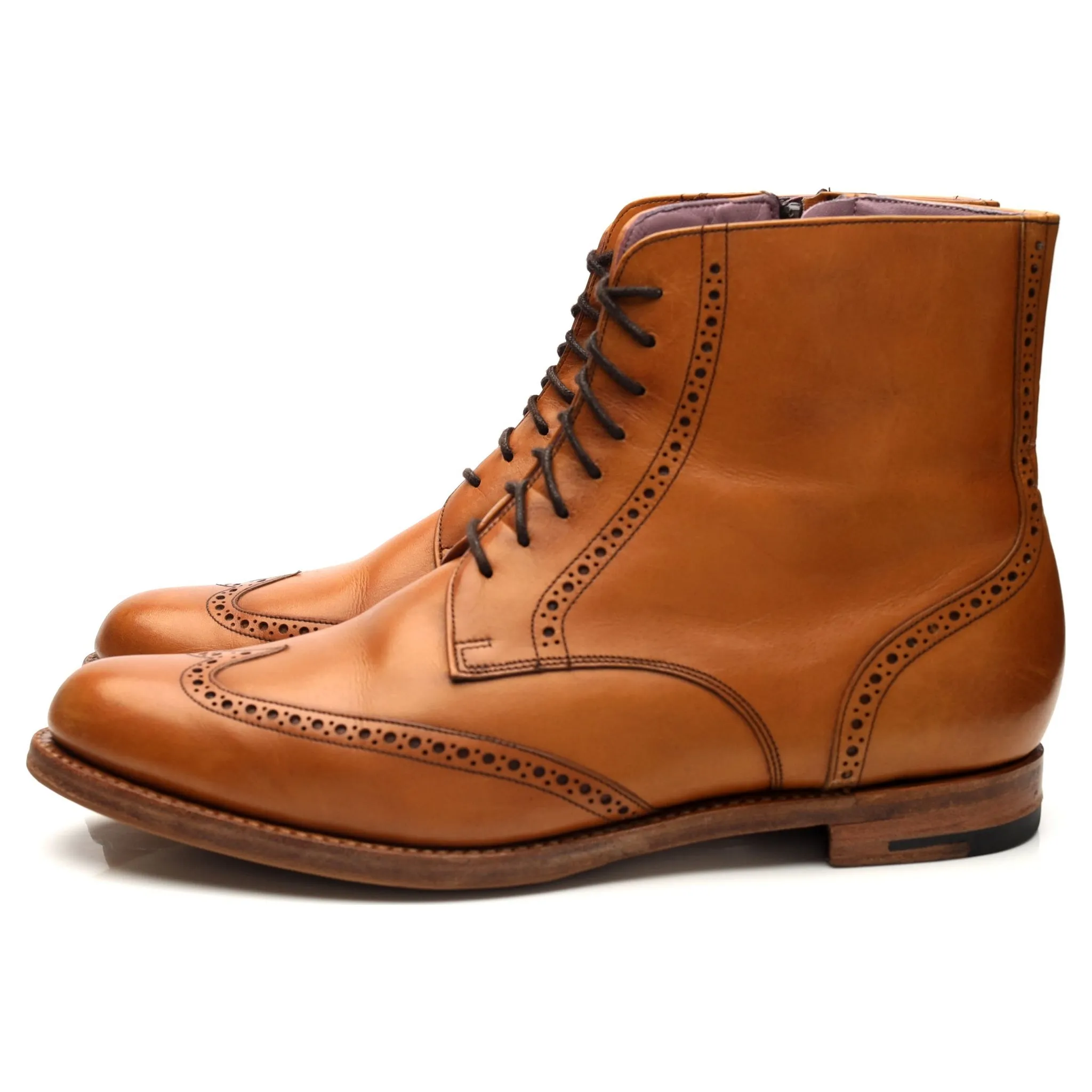 Women's 'Faye' Tan Brown Leather Brogues Boots UK 8 D