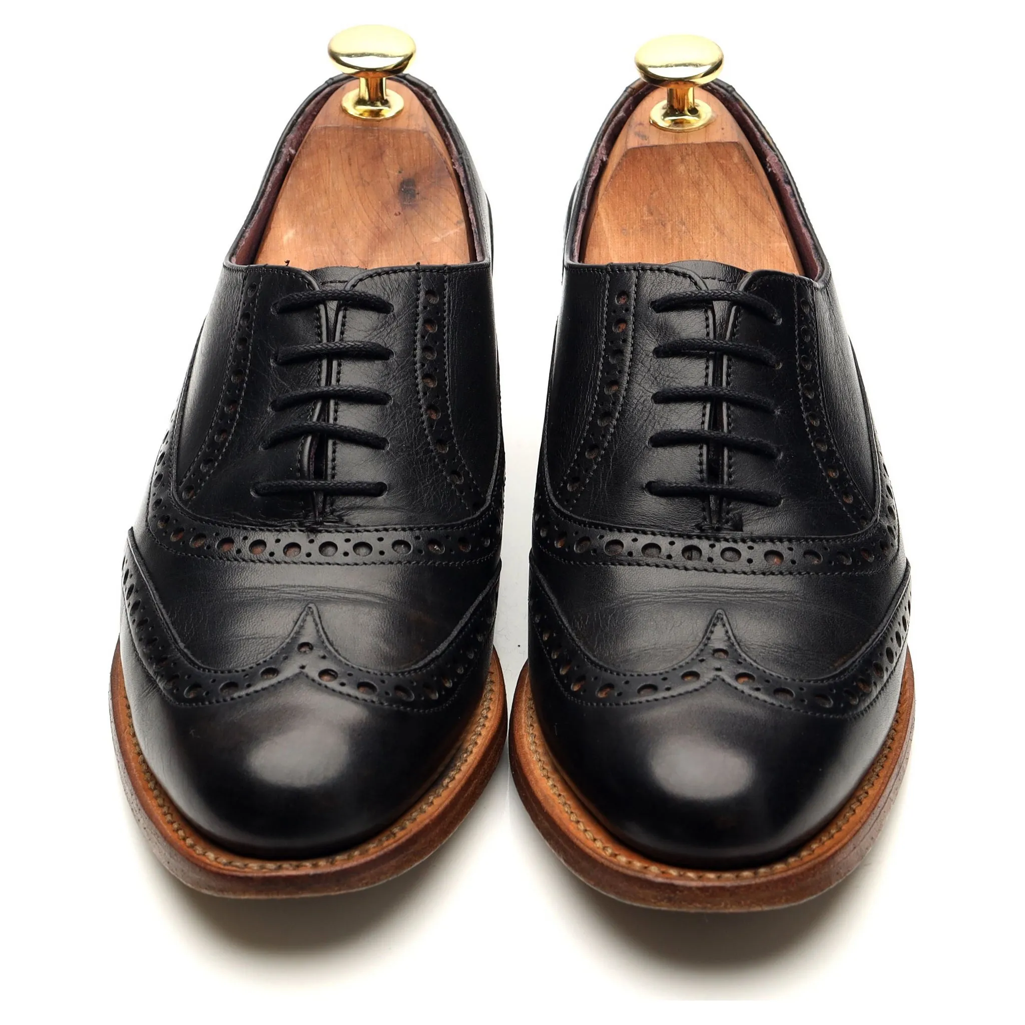 Women's 'Freya' Black Leather Oxford Brogues UK 4 D