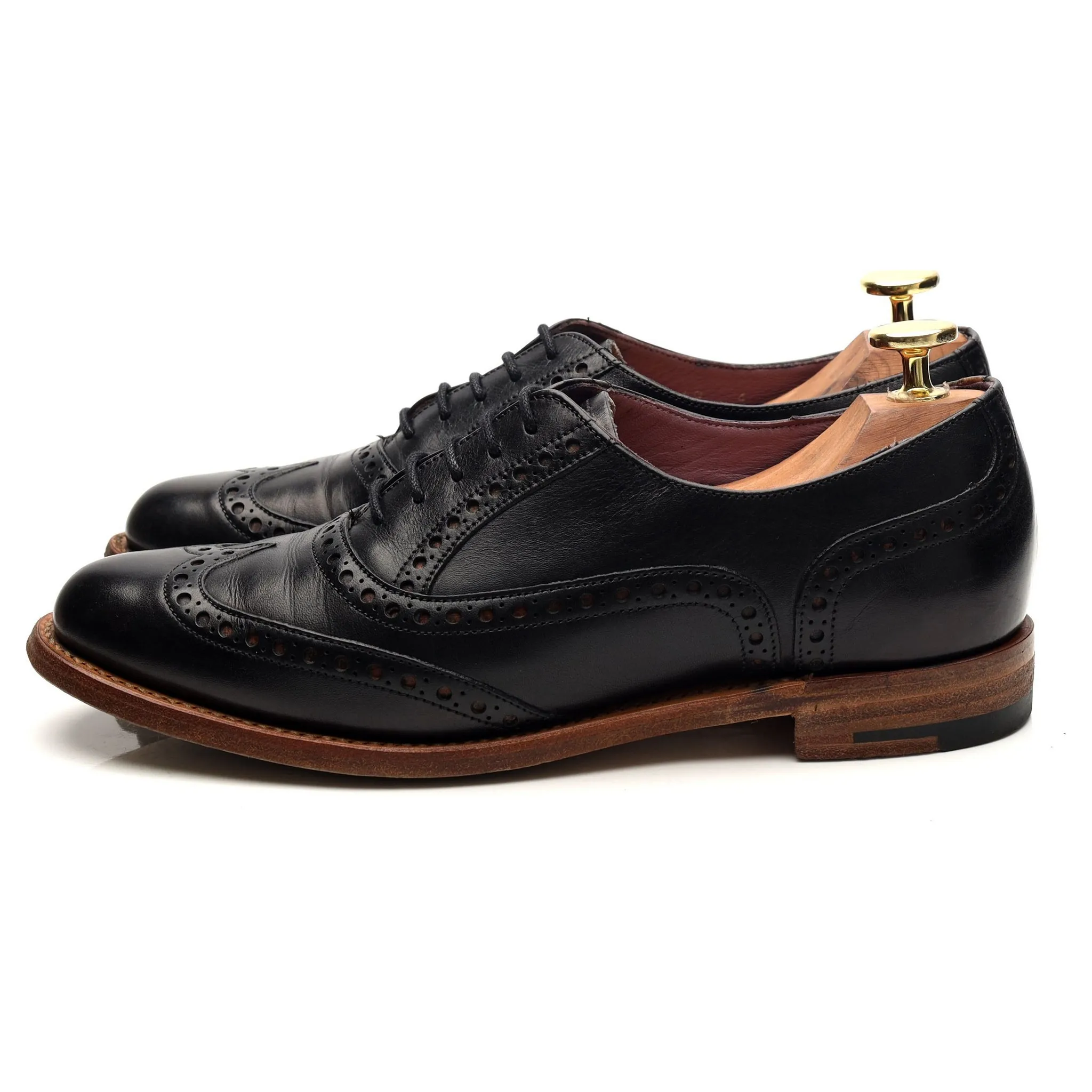 Women's 'Freya' Black Leather Oxford Brogues UK 4 D