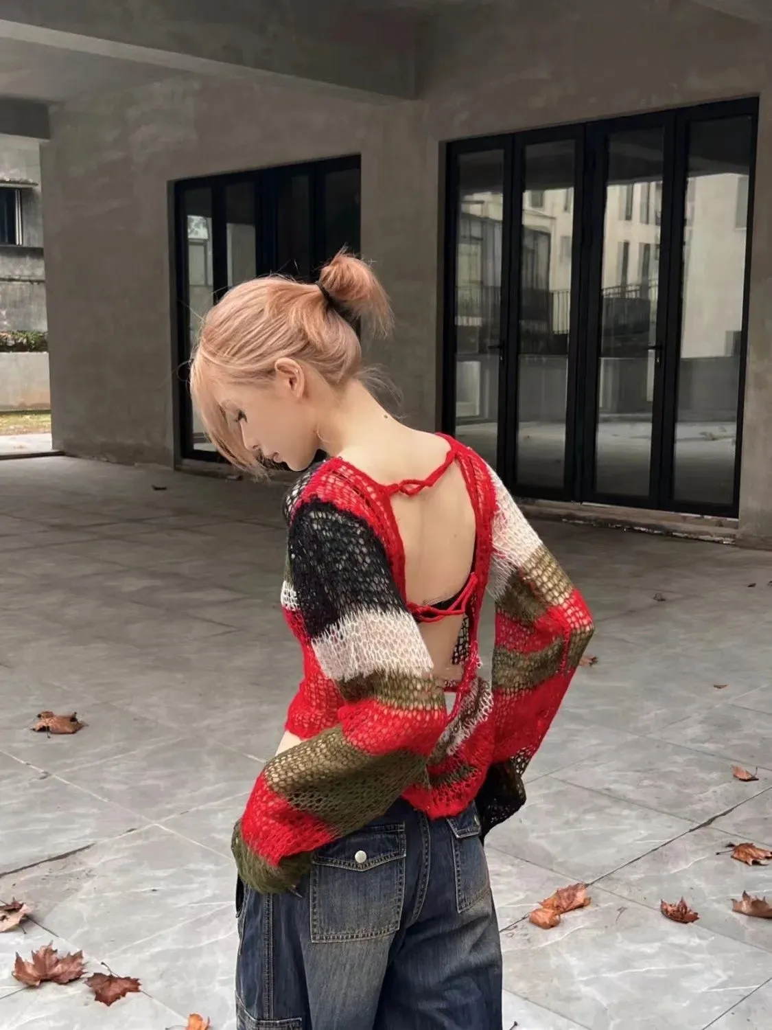 Y2K Crochet Backless Top