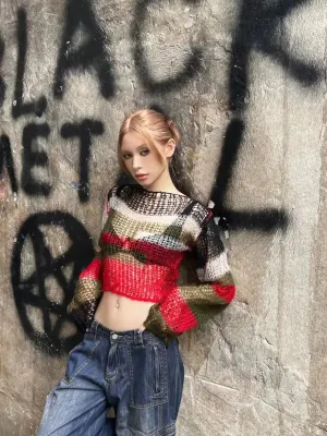 Y2K Crochet Backless Top