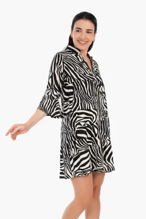 Zebra Print Short Nightgown